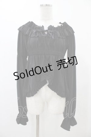 画像: Long Ears and Sharp Ears Stuidio（海外ロリータブランド） / フリルブラウス Free ブラック H-25-11-27-057-0-BL-NS-ZH