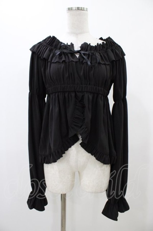 画像1: Long Ears and Sharp Ears Stuidio（海外ロリータブランド） / フリルブラウス Free ブラック H-25-11-27-057-0-BL-NS-ZH (1)
