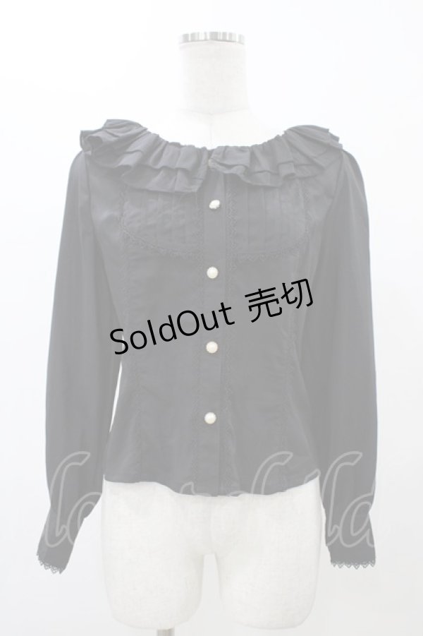 画像1: Diamond Honey（海外ロリータブランド） / フリルブラウス M ブラック H-25-11-27-058-EL-BL-NS-ZH (1)