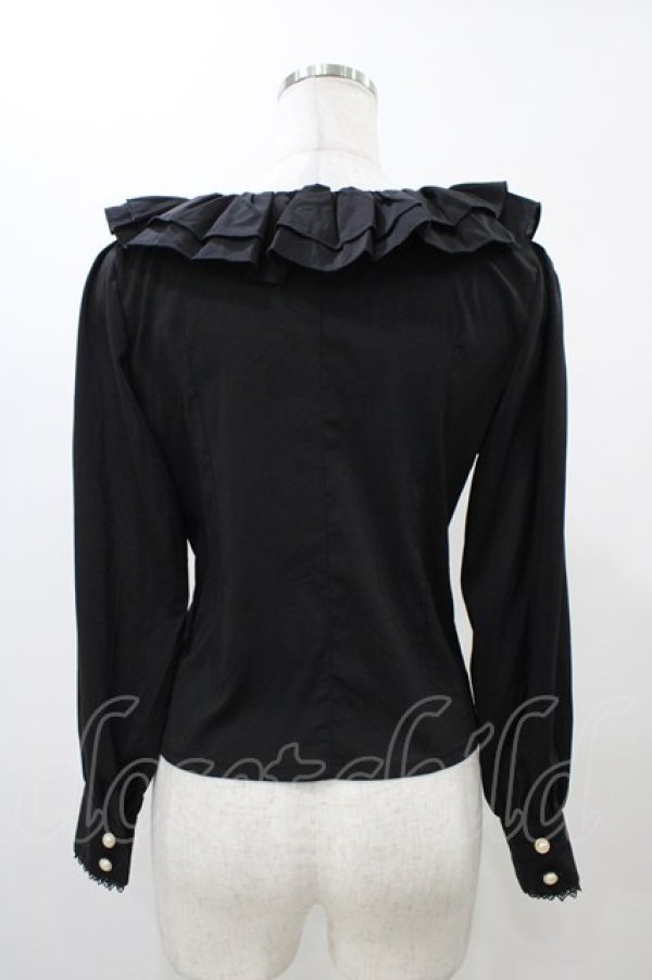 画像2: Diamond Honey（海外ロリータブランド） / フリルブラウス M ブラック H-25-11-27-058-EL-BL-NS-ZH (2)