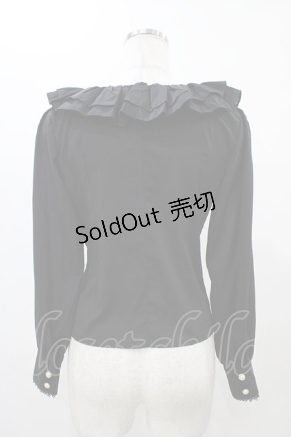 画像2: Diamond Honey（海外ロリータブランド） / フリルブラウス M ブラック H-25-11-27-058-EL-BL-NS-ZH (2)