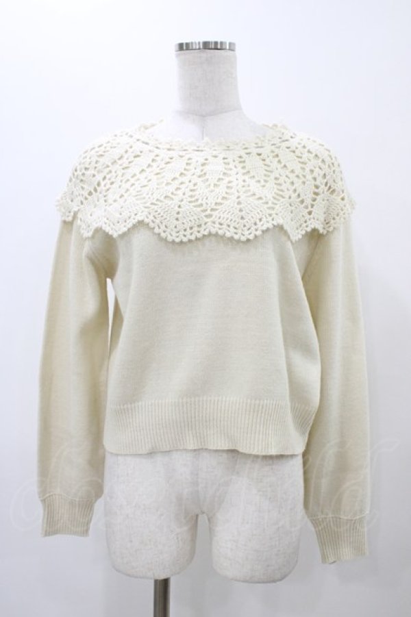 画像1: Fi.n.t / クロシェ編みケープニットプルオーバー Free IVORY H-25-11-27-062-CA-TO-NS-ZH (1)