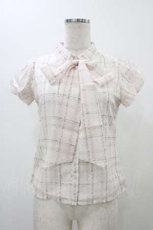 画像: michellMacaron / チェックブラウス XS オフ H-25-11-27-063-0-BL-NS-ZH