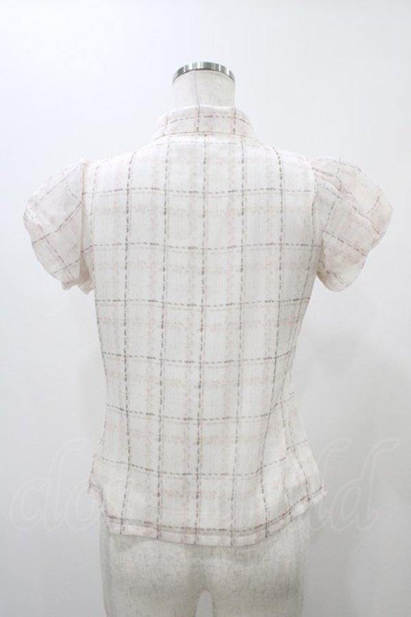 画像2: michellMacaron / チェックブラウス XS オフ H-25-11-27-063-0-BL-NS-ZH (2)