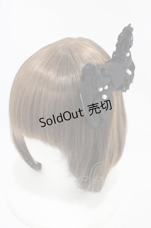 画像1: Angelic Pretty / ホイップレースバレッタ  ブラック H-25-11-27-009-AP-AC-NS-ZH (1)