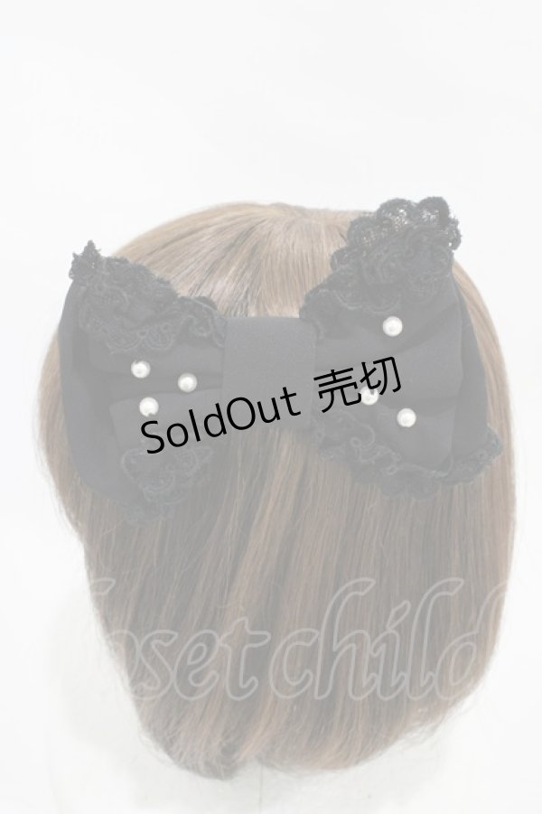 画像2: Angelic Pretty / ホイップレースバレッタ  ブラック H-25-11-27-009-AP-AC-NS-ZH (2)