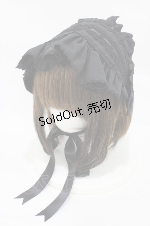 画像1: ALICE and the PIRATES / My Dear Dollフリルヘッドドレス  ブラック H-25-11-27-013-PA-AC-NS-ZH (1)