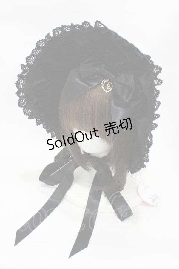 画像1: BABY,THE STARS SHINE BRIGHT / Romantic Roseハーフボンネット(バーバリー)  ブラック H-25-11-27-014-BA-AC-NS-ZH (1)