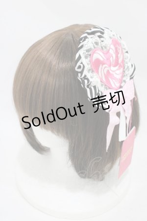 画像: Angelic Pretty / POP Heartロリポップワッペンロゼッタブローチ  ブラック H-25-11-27-015-AP-ZA-NS-ZH