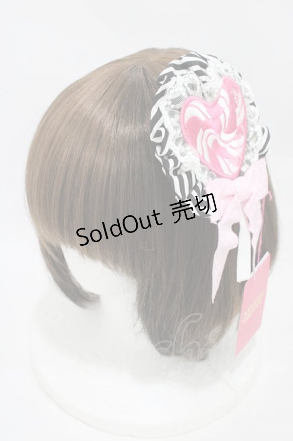 画像1: Angelic Pretty / POP Heartロリポップワッペンロゼッタブローチ  ブラック H-25-11-27-015-AP-ZA-NS-ZH (1)