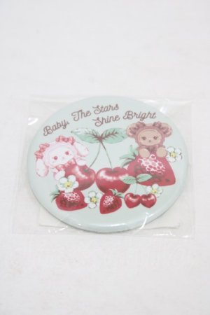 画像: BABY,THE STARS SHINE BRIGHT / くみゃちゃんのいちごとさくらんぼ缶バッジ  ミント H-25-11-27-018-BA-AC-NS-ZH