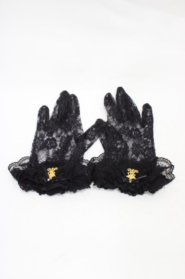 画像1: ALICE and the PIRATES / A/Pレースショートグローブ  ブラック H-25-11-27-019-PA-ZA-NS-ZH (1)