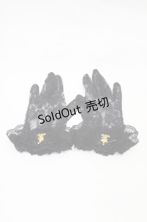 画像1: ALICE and the PIRATES / A/Pレースショートグローブ  ブラック H-25-11-27-019-PA-ZA-NS-ZH (1)