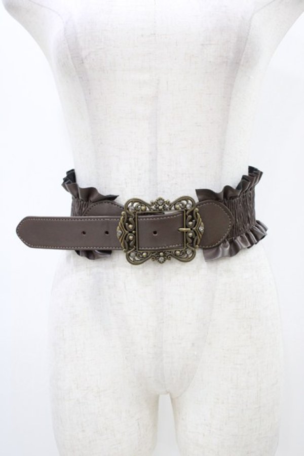 画像1: axes femme / クラシカルバックルベルト Free ブラウン H-25-11-27-021-AX-AC-NS-ZH (1)