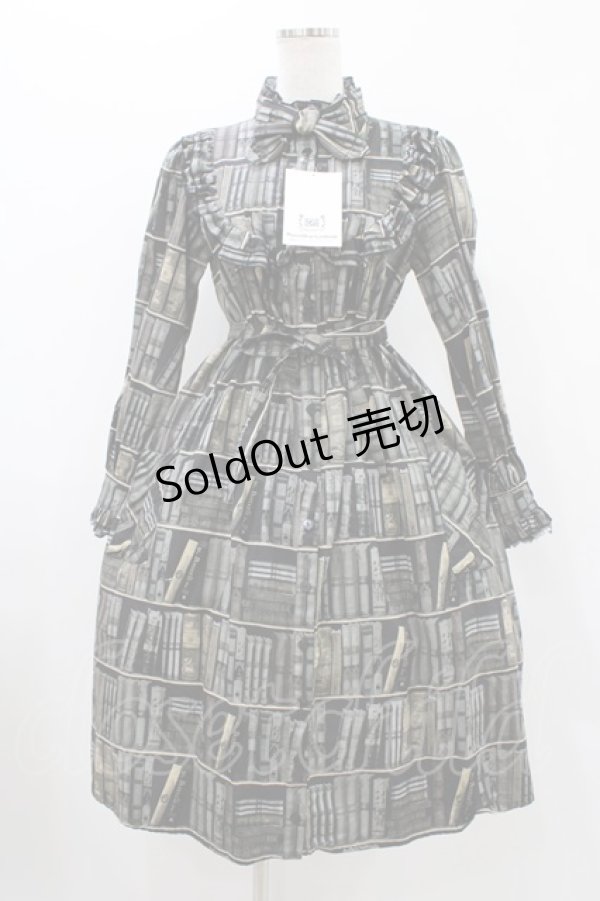 画像1: Physical Drop / チュニックワンピース【本棚柄】 Free ダーク色 H-25-11-27-029-LO-OP-NS-ZH (1)