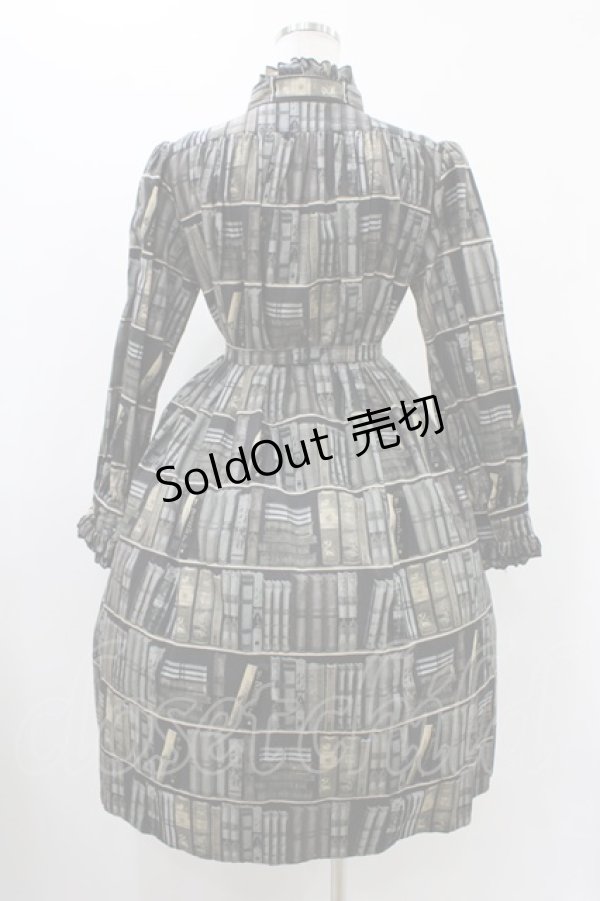 画像2: Physical Drop / チュニックワンピース【本棚柄】 Free ダーク色 H-25-11-27-029-LO-OP-NS-ZH (2)