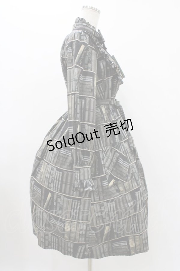 画像3: Physical Drop / チュニックワンピース【本棚柄】 Free ダーク色 H-25-11-27-029-LO-OP-NS-ZH (3)