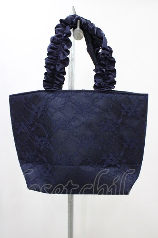 画像2: Maison de FLEUR / Little Twin Stars フリルトートバッグ  ネイビー H-25-11-27-003-LO-BG-NS-ZH (2)
