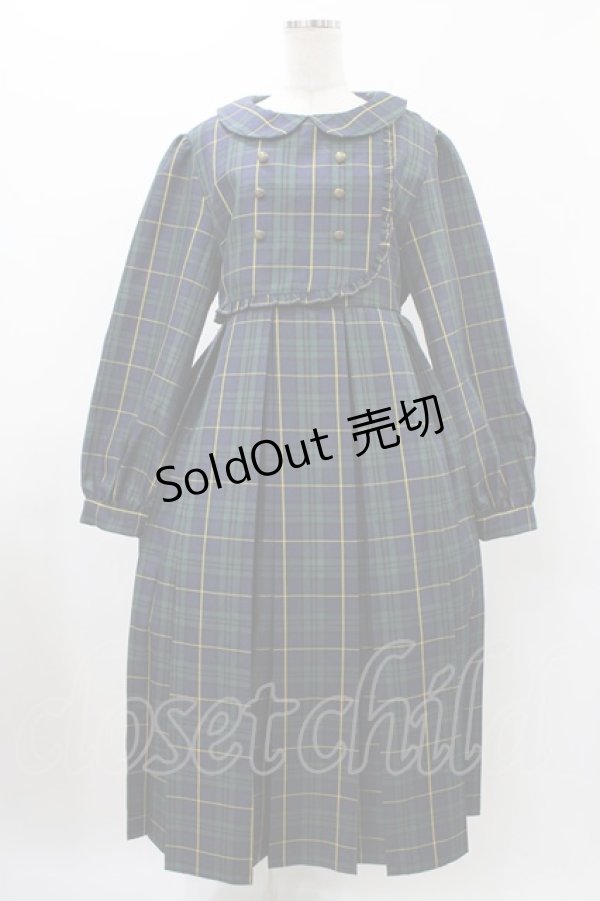 画像1: FLC / MINA*タータンチェックワンピース L グリーン H-25-11-27-032-0-OP-NS-ZH (1)