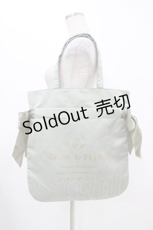 画像: Maison de FLEUR / ダブルリボントートバッグ  グリーン H-25-11-27-004-LO-BG-NS-ZH