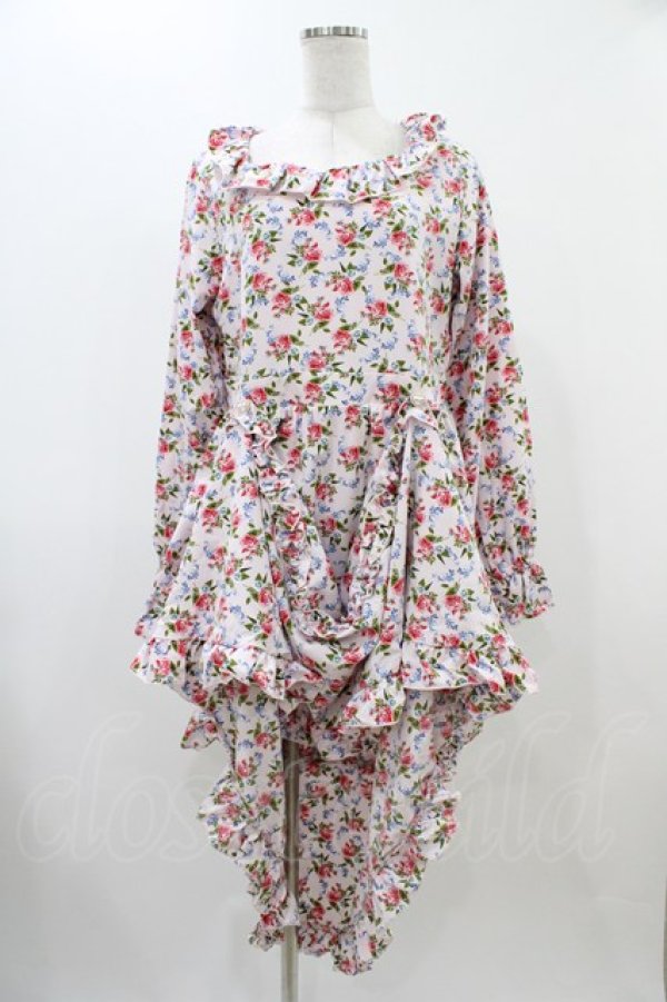 画像3: FLC / 星名桜子/2WAY花柄フリルワンピース L ピンク H-25-11-27-033-0-OP-NS-ZH (3)