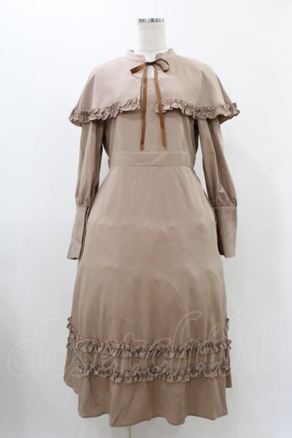 画像1: FLC / MINA*ケープワンピース L ベージュ H-25-11-27-034-0-OP-NS-ZH (1)