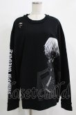画像1: QOOZA / 東京喰種×QOOZA金木研 ダメージスウェット  ブラック H-25-11-28-027-PU-TO-KB-ZH (1)