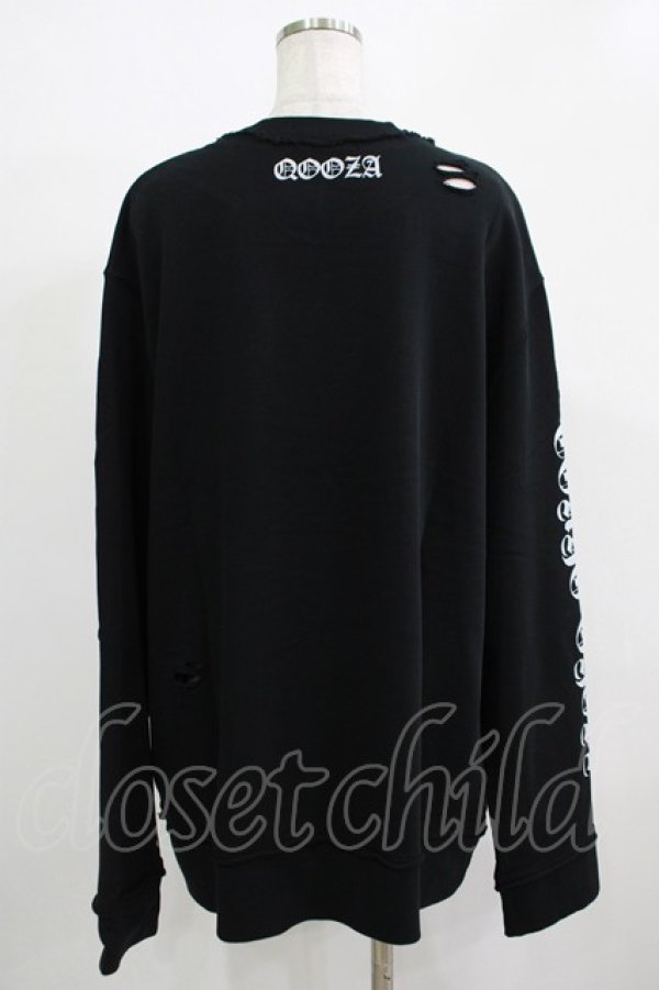 画像3: QOOZA / 東京喰種×QOOZA金木研 ダメージスウェット  ブラック H-25-11-28-027-PU-TO-KB-ZH (3)