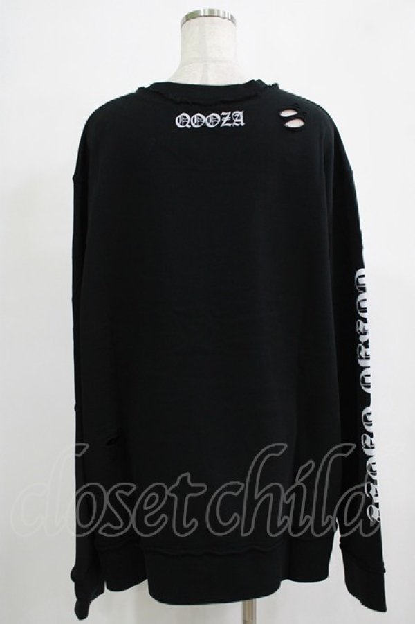 画像3: QOOZA / 東京喰種×QOOZA金木研 ダメージスウェット  ブラック H-25-11-28-028-PU-TO-KB-ZH (3)