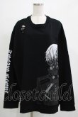画像1: QOOZA / 東京喰種×QOOZA金木研 ダメージスウェット  ブラック H-25-11-28-029-PU-TO-KB-ZH (1)