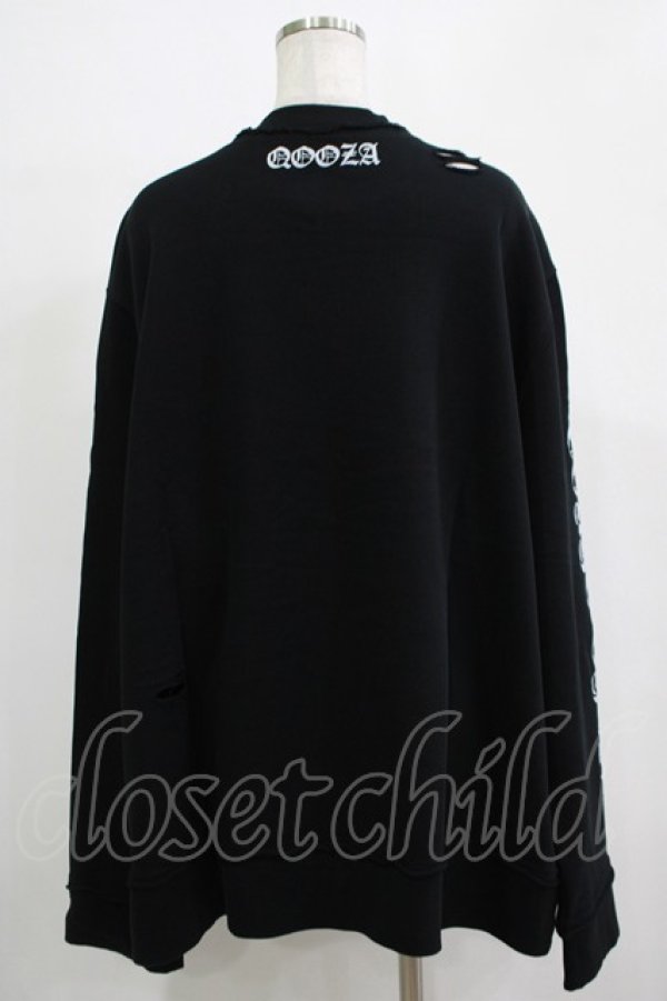 画像3: QOOZA / 東京喰種×QOOZA金木研 ダメージスウェット  ブラック H-25-11-28-029-PU-TO-KB-ZH (3)