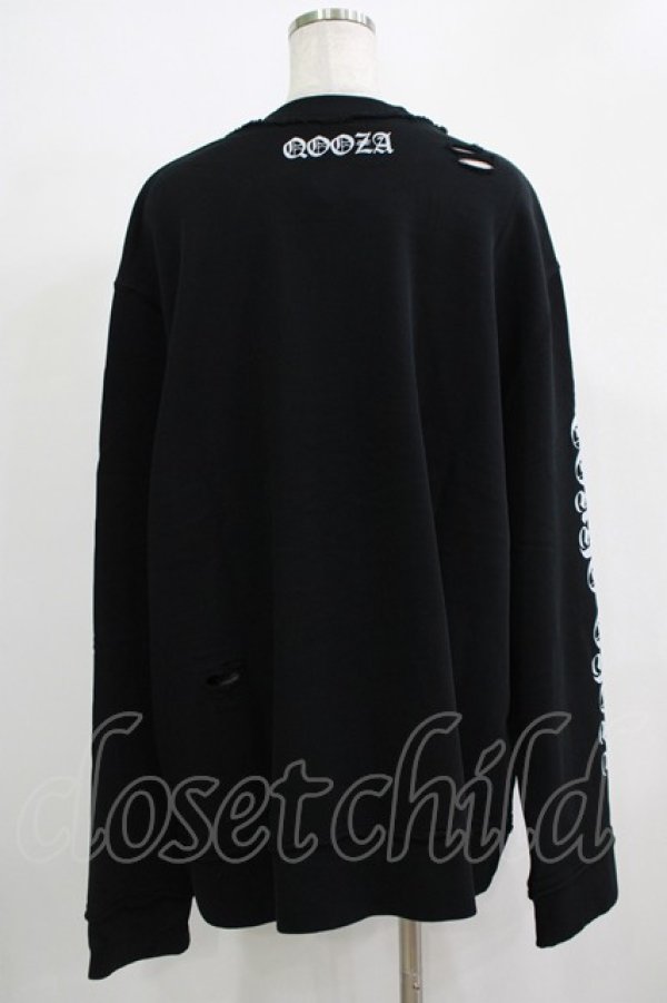 画像3: QOOZA / 東京喰種×QOOZA金木研 ダメージスウェット  ブラック H-25-11-28-030-PU-TO-KB-ZH (3)
