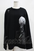 画像1: QOOZA / 東京喰種×QOOZA金木研 ダメージスウェット  ブラック H-25-11-28-031-PU-TO-KB-ZH (1)