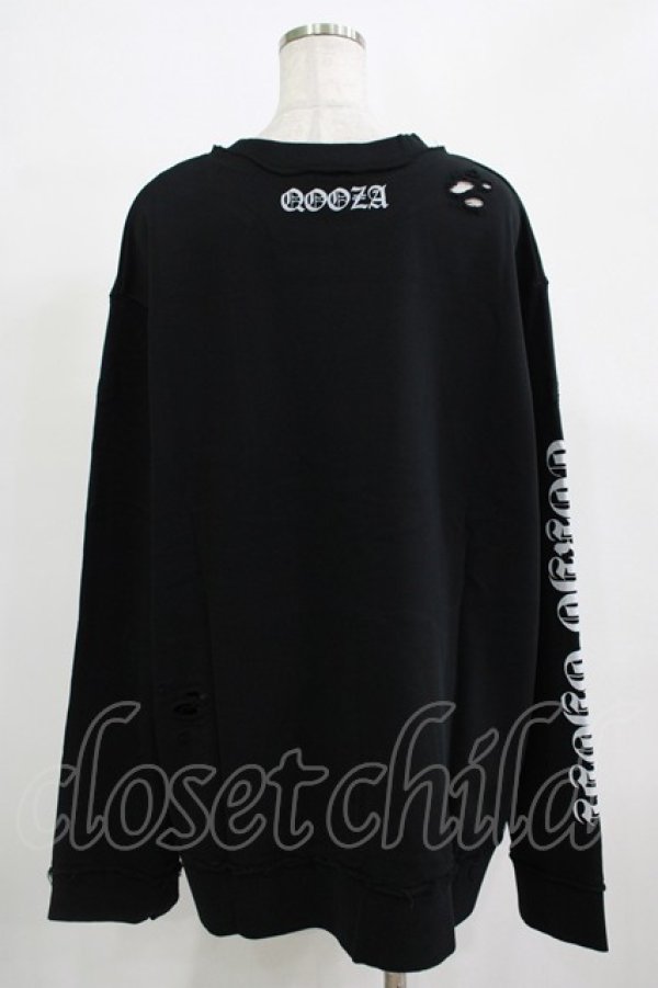 画像3: QOOZA / 東京喰種×QOOZA金木研 ダメージスウェット  ブラック H-25-11-28-031-PU-TO-KB-ZH (3)