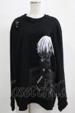 画像1: QOOZA / 東京喰種×QOOZA金木研 ダメージスウェット  ブラック H-25-11-28-032-PU-TO-KB-ZH (1)