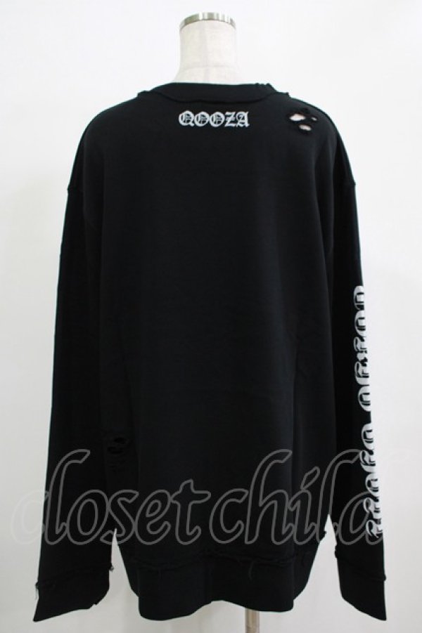 画像3: QOOZA / 東京喰種×QOOZA金木研 ダメージスウェット  ブラック H-25-11-28-032-PU-TO-KB-ZH (3)