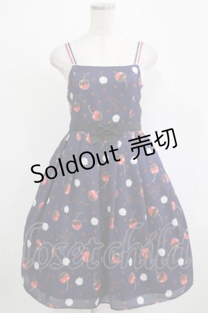 画像: Emily Temple cute / メルティーチェリーウエストリボンワンピース  ネイビー H-25-11-28-004-ET-OP-KB-ZH