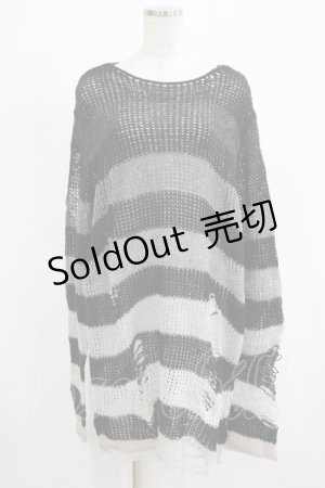 画像: KILL STAR / Grady Knit Sweater XL ブラック×グレー H-25-11-28-035-SL-TO-KB-ZH