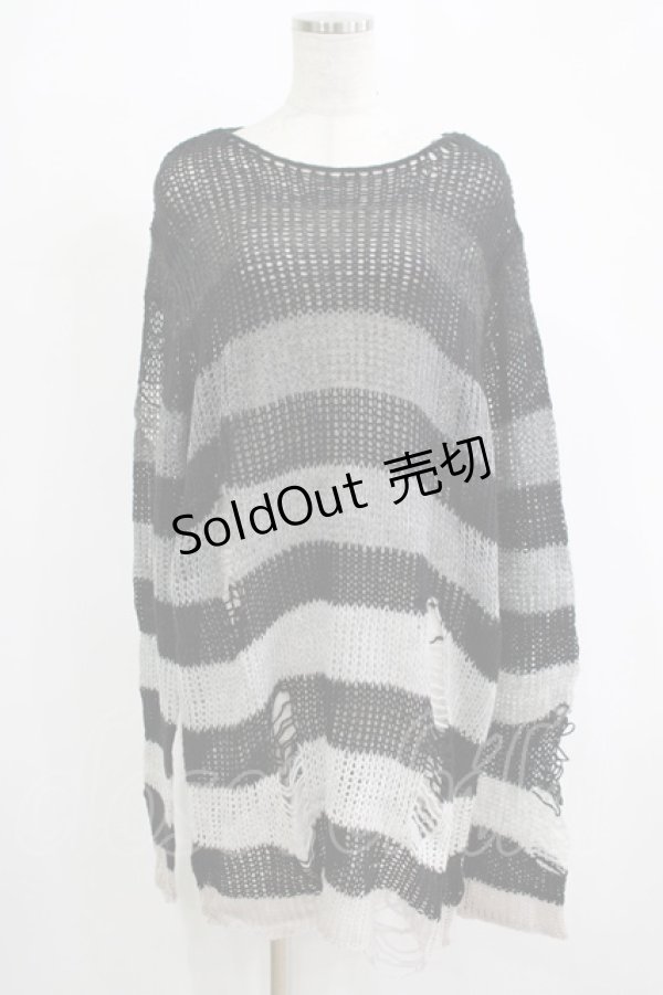 画像1: KILL STAR / Grady Knit Sweater XL ブラック×グレー H-25-11-28-035-SL-TO-KB-ZH (1)