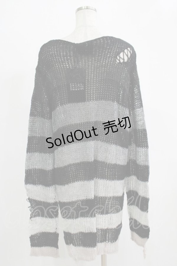 画像3: KILL STAR / Grady Knit Sweater XL ブラック×グレー H-25-11-28-035-SL-TO-KB-ZH (3)