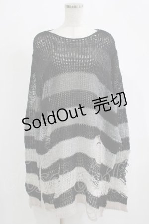 画像: KILL STAR / Grady Knit Sweater XL ブラック×グレー H-25-11-28-036-SL-TO-KB-ZH