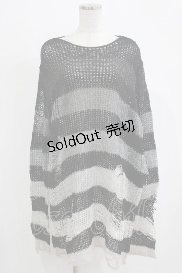 画像1: KILL STAR / Grady Knit Sweater XL ブラック×グレー H-25-11-28-036-SL-TO-KB-ZH (1)