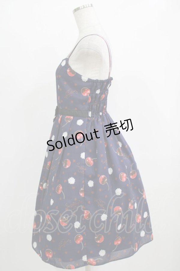 画像2: Emily Temple cute / メルティーチェリーウエストリボンワンピース  ネイビー H-25-11-28-004-ET-OP-KB-ZH (2)