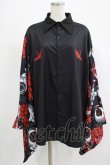 画像1: ACDC RAG / ハスノハナキモノシャツ  ブラック×レッド H-25-11-28-039-PU-BL-KB-ZH (1)