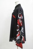画像2: ACDC RAG / ハスノハナキモノシャツ  ブラック×レッド H-25-11-28-039-PU-BL-KB-ZH (2)