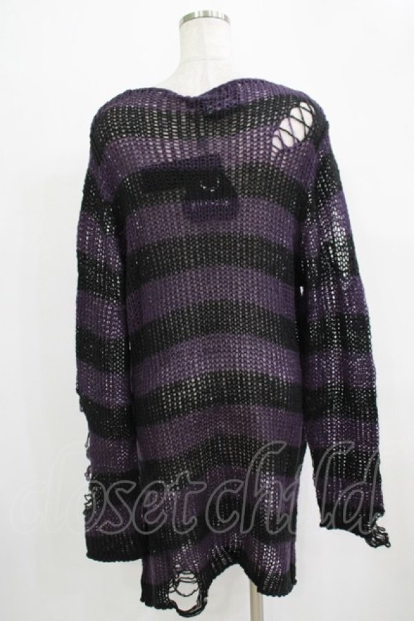 画像3: KILL STAR / Graph Knit Sweater S ブラック×パープル H-25-11-28-041-SL-TO-KB-ZH (3)