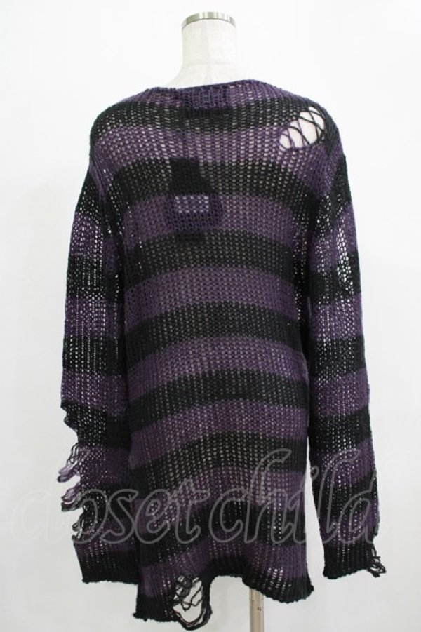 画像3: KILL STAR / Graph Knit Sweater XS ブラック×パープル H-25-11-28-042-SL-TO-KB-ZH (3)
