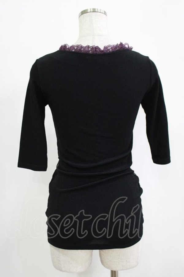 画像3: 【SALE】Qutie Frash / ギャザートップス  黒×紫 H-25-11-28-044-QU-TO-KB-ZT056 (3)