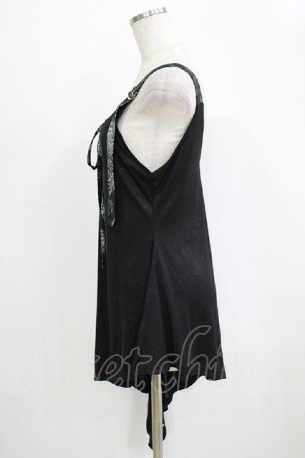 画像2: 【SALE】Qutie Frash / アシメタンク  黒 H-25-11-28-045-QU-TO-KB-ZT056 (2)