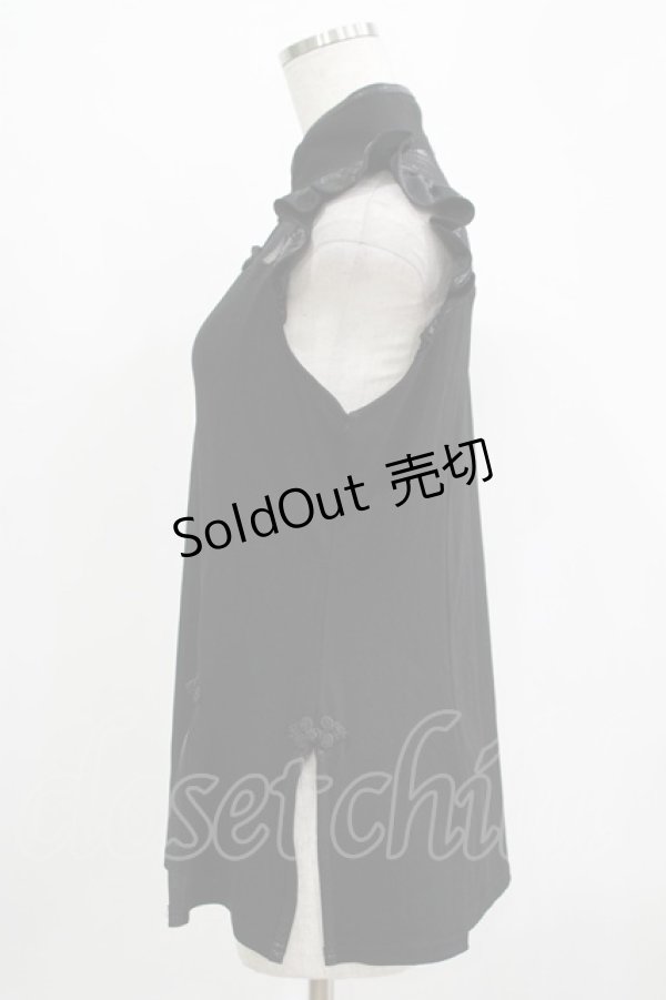 画像2: 【SALE】Qutie Frash / クモメッシュスリットタンク  ブラック H-25-11-28-046-QU-TO-KB-ZH (2)